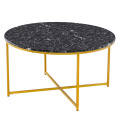 Free Shipping Luxury Nordic Modern Center Table Round Wood Gold Marble Coffee Table